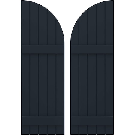 Americraft 5-Board (2 Batten) Wood Joined Board-n-Batten Shutters W/ Arch Top, ARW101BQ518X77OBH